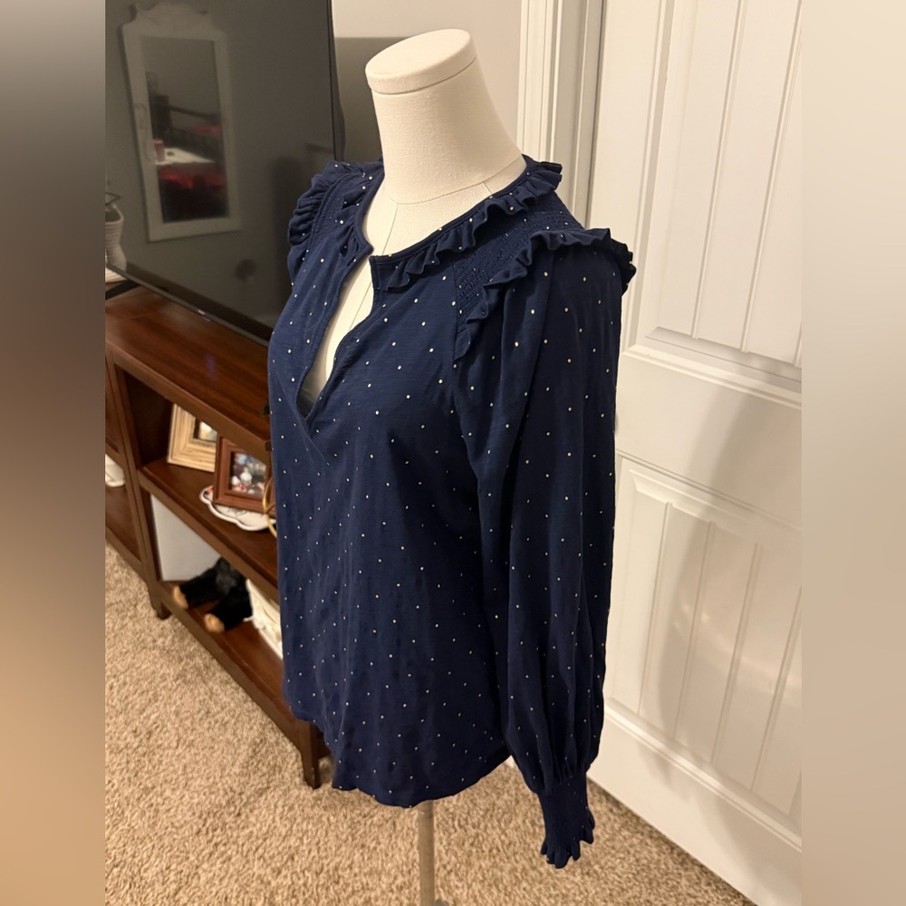 Boden Notch Neck Women’s Navy Blouse View 6